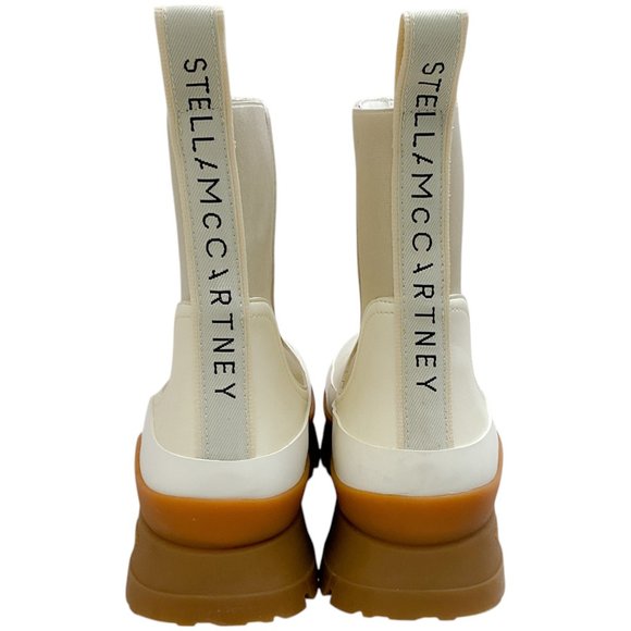 Stella McCartney Cream Vegan Leather Trace Boots - Picture 5 of 8